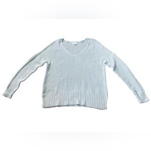 Lucky Brand Baby Blue Demure Boho Casual Cozy Long Sleeve Open Knit Sweater
